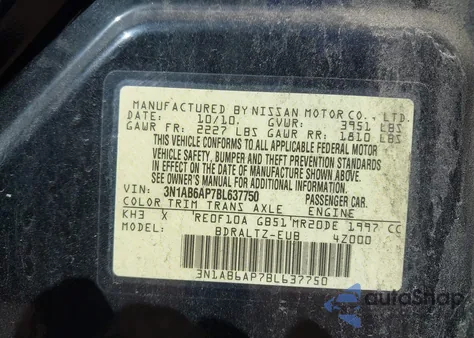 2011 Nissan Sentra 2.0S z USA, uszkodzony, nr VIN 3N1AB6AP7BL637750